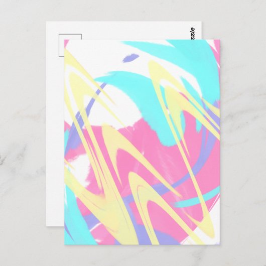 絵を描（ばちゃばちゃ）跳ねる抽象芸術 ポストカード (正面/裏面)