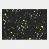 絵を描（ばちゃばちゃ）跳ねる抽象芸術 ラッピングペーパーシート (正面3)