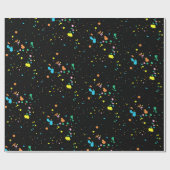絵を描（ばちゃばちゃ）跳ねる抽象芸術 ラッピングペーパー (フラット)