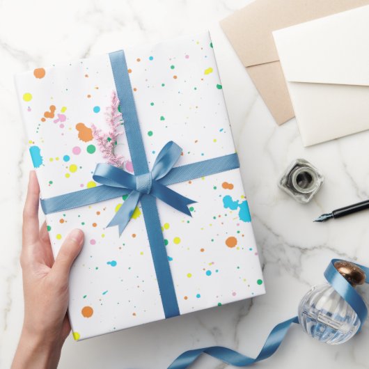 絵を描（ばちゃばちゃ）跳ねる抽象芸術 ラッピングペーパー (ギフト)