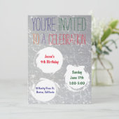 絵を描(ばちゃばちゃ)跳ねる招待状 |子カラフルパーティー 招待状 (スタンド正面)