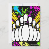 絵を描（ばちゃばちゃ）跳ねる星ボーリングパーティー誕生日 招待状 (裏面)