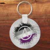 絵を描(ばちゃばちゃ)跳ねる無性プライド無神論者シンボル キーホルダー (正面)