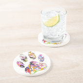 絵を描（ばちゃばちゃ）跳ねる犬のポープリント コースター (側面)