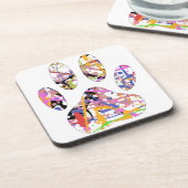 絵を描（ばちゃばちゃ）跳ねる犬のポープリント コースター (左側)