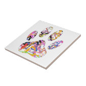 絵を描(ばちゃばちゃ)跳ねる犬のポープリント タイル (側面)