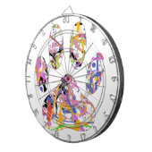 絵を描（ばちゃばちゃ）跳ねる犬のポープリント ダーツボード (正面右)