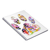 絵を描(ばちゃばちゃ)跳ねる犬のポープリント ノートブック (右側)