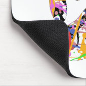 絵を描(ばちゃばちゃ)跳ねる犬のポープリント マウスパッド (コーナー)