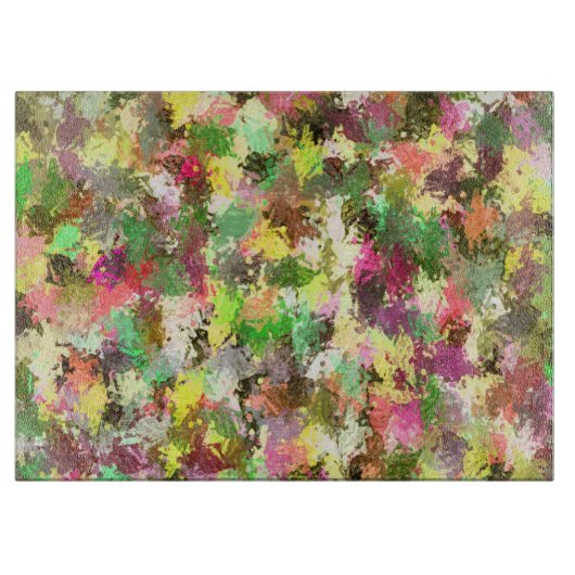 絵を描（ばちゃばちゃ）跳ねる秋の色離れ抽象芸術 カッティングボード (正面)