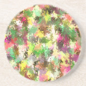 絵を描（ばちゃばちゃ）跳ねる秋の色離れ抽象芸術 コースター (正面)