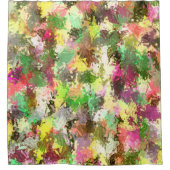 絵を描(ばちゃばちゃ)跳ねる秋の色離れ抽象芸術 シャワーカーテン (正面)