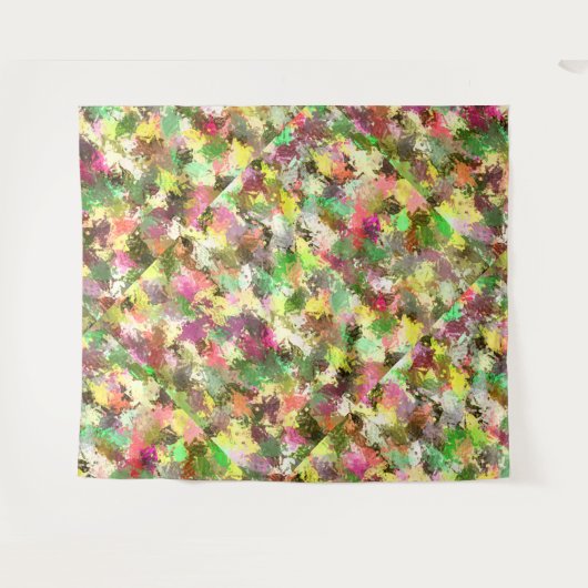 絵を描(ばちゃばちゃ)跳ねる秋の色離れ抽象芸術 タペストリー (正面(横))