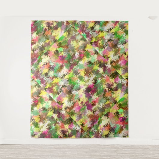 絵を描(ばちゃばちゃ)跳ねる秋の色離れ抽象芸術 タペストリー (正面)