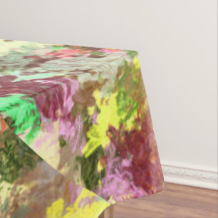 絵を描(ばちゃばちゃ)跳ねる秋の色離れ抽象芸術 テーブルクロス