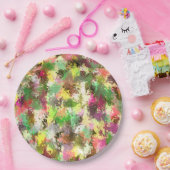 絵を描(ばちゃばちゃ)跳ねる秋の色離れ抽象芸術 ペーパープレート (パーティー)