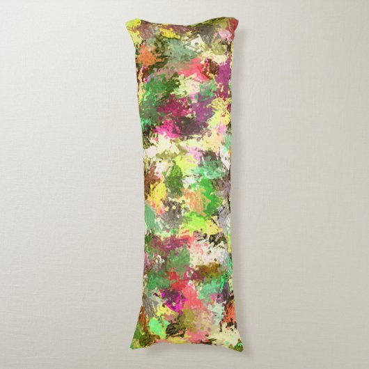 絵を描（ばちゃばちゃ）跳ねる秋の色離れ抽象芸術 ボディピロー (正面縦)