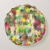 絵を描(ばちゃばちゃ)跳ねる秋の色離れ抽象芸術 ラウンドクッション (裏面)