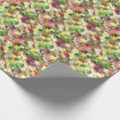 絵を描(ばちゃばちゃ)跳ねる秋の色離れ抽象芸術 ラッピングペーパー (角)