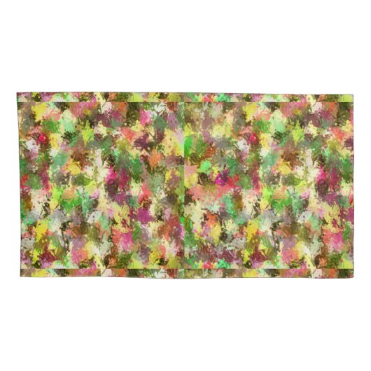 絵を描(ばちゃばちゃ)跳ねる秋の色離れ抽象芸術 枕カバー (裏面-右)