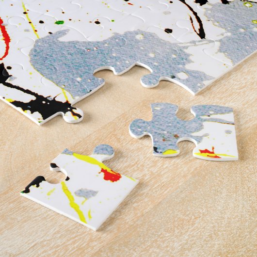 絵を描（ばちゃばちゃ）跳ねる背景 ジグソーパズル (側面)