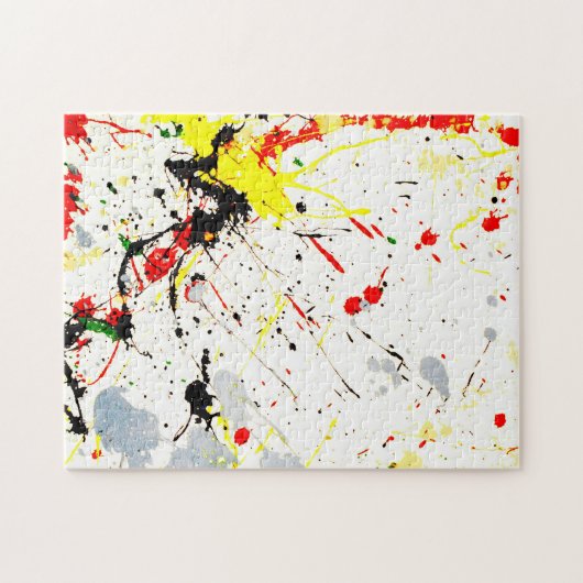 絵を描(ばちゃばちゃ)跳ねる背景 ジグソーパズル (横)