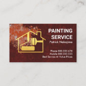 絵を描（ばちゃばちゃ）跳ねる金ゴールドホームブラシペインター 名刺 (正面)