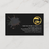 絵を描（ばちゃばちゃ）跳ねる金ゴールドホームブラシペインター 名刺 (裏面)