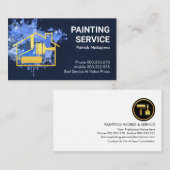 絵を描（ばちゃばちゃ）跳ねる金ゴールドホームブラシ 名刺 (正面/裏面)