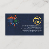 絵を描(ばちゃばちゃ)跳ねる金ゴールドホームブ絵を描ラシ 名刺 (裏面)