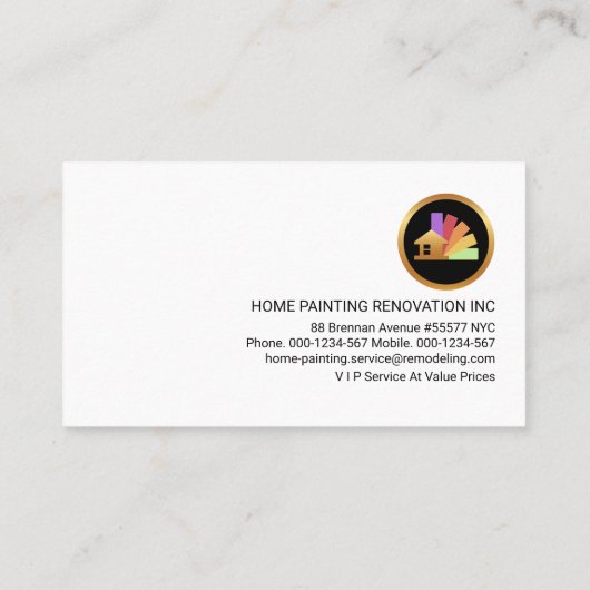 絵を描(ばちゃばちゃ)跳ねる金ゴールドローラブ絵を描ラシ 名刺 (裏面)