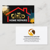 絵を描（ばちゃばちゃ）跳ねる金ゴールド手書きツール建物 名刺 (正面/裏面)