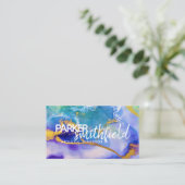 絵を描（ばちゃばちゃ）跳ねる金ゴールド紫シンプル 名刺 (スタンド正面)