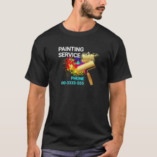絵を描(ばちゃばちゃ)跳ねる金ゴールド絵を描ブラシ Tシャツ