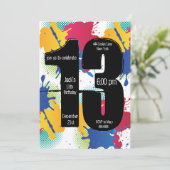 絵を描(ばちゃばちゃ)跳ねる13番目の誕生日 招待状 (スタンド正面)