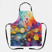 絵を描（ばちゃばちゃ）跳ねる エプロン (正面)