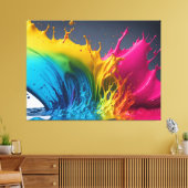 絵を描（ばちゃばちゃ）跳ねる キャンバスプリント (インサイチュ (リビング))