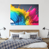 絵を描（ばちゃばちゃ）跳ねる キャンバスプリント (インサイチュ (寝室))