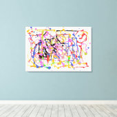 絵を描（ばちゃばちゃ）跳ねる キャンバスプリント (インサイチュ (ウッドフロア))