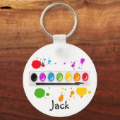 絵を描（ばちゃばちゃ）跳ねる キーホルダー (正面)