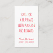 絵を描（ばちゃばちゃ）跳ねる コーリングカード (裏面)