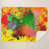 絵を描(ばちゃばちゃ)跳ねる シェルパブランケット (正面(横))