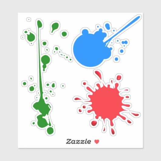 絵を描(ばちゃばちゃ)跳ねる シール (シート)