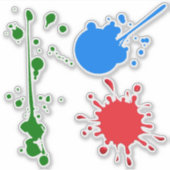 絵を描(ばちゃばちゃ)跳ねる シール (正面)