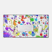 絵を描（ばちゃばちゃ）跳ねる デスクマット (キーボード&マウス)