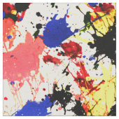 絵を描（ばちゃばちゃ）跳ねる ファブリック (クローズアップ)