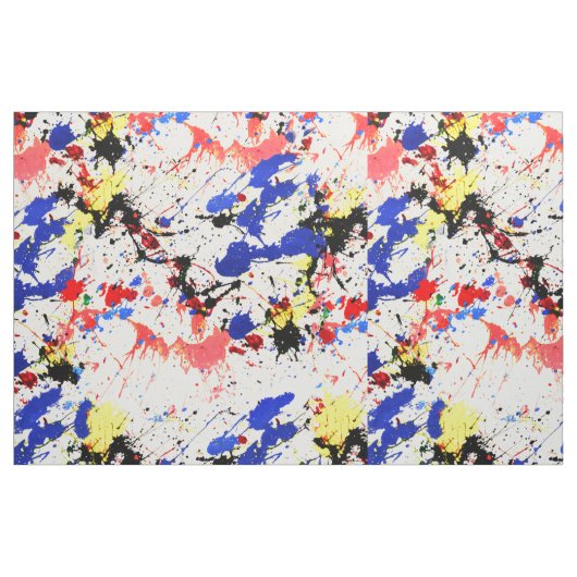 絵を描（ばちゃばちゃ）跳ねる ファブリック (ファットクウォーター)