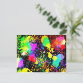 絵を描（ばちゃばちゃ）跳ねる ポストカード (スタンド正面)