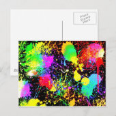 絵を描（ばちゃばちゃ）跳ねる ポストカード (正面/裏面)