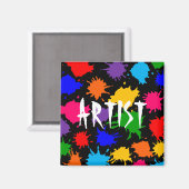 絵を描（ばちゃばちゃ）跳ねる マグネット (正面/裏面)